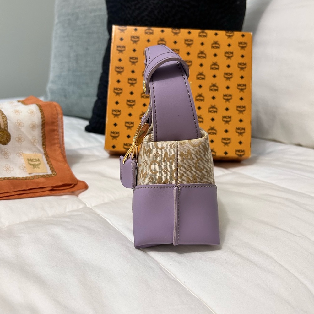 MCM Women's Beige and Purple Micro Handbag - Picture 4 of 14